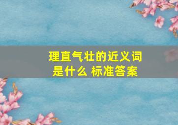 理直气壮的近义词是什么 标准答案